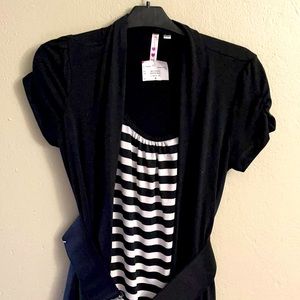 Faux sweater dress with belt, size M